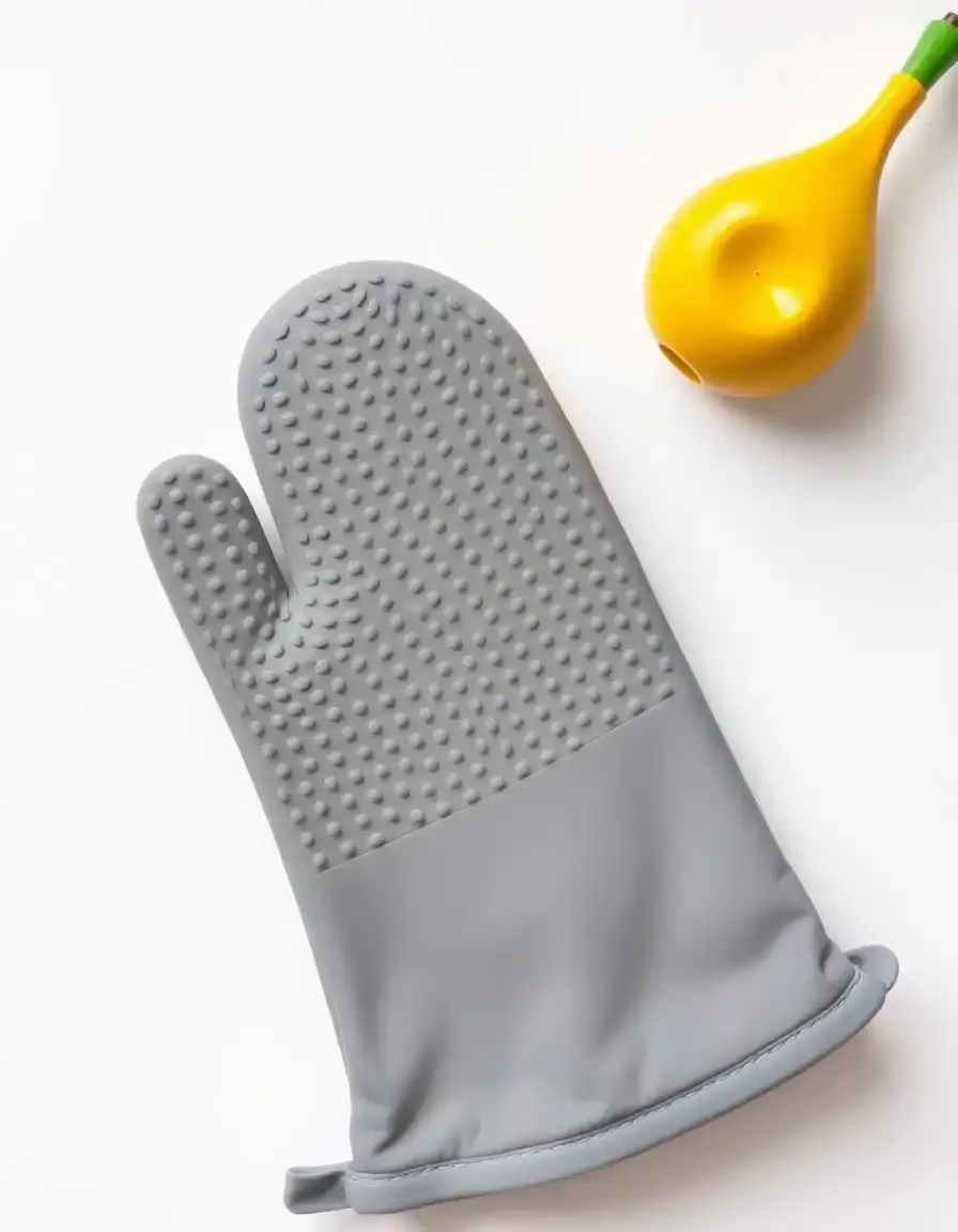 Guanti da forno in silicone grigio resistenti al calore