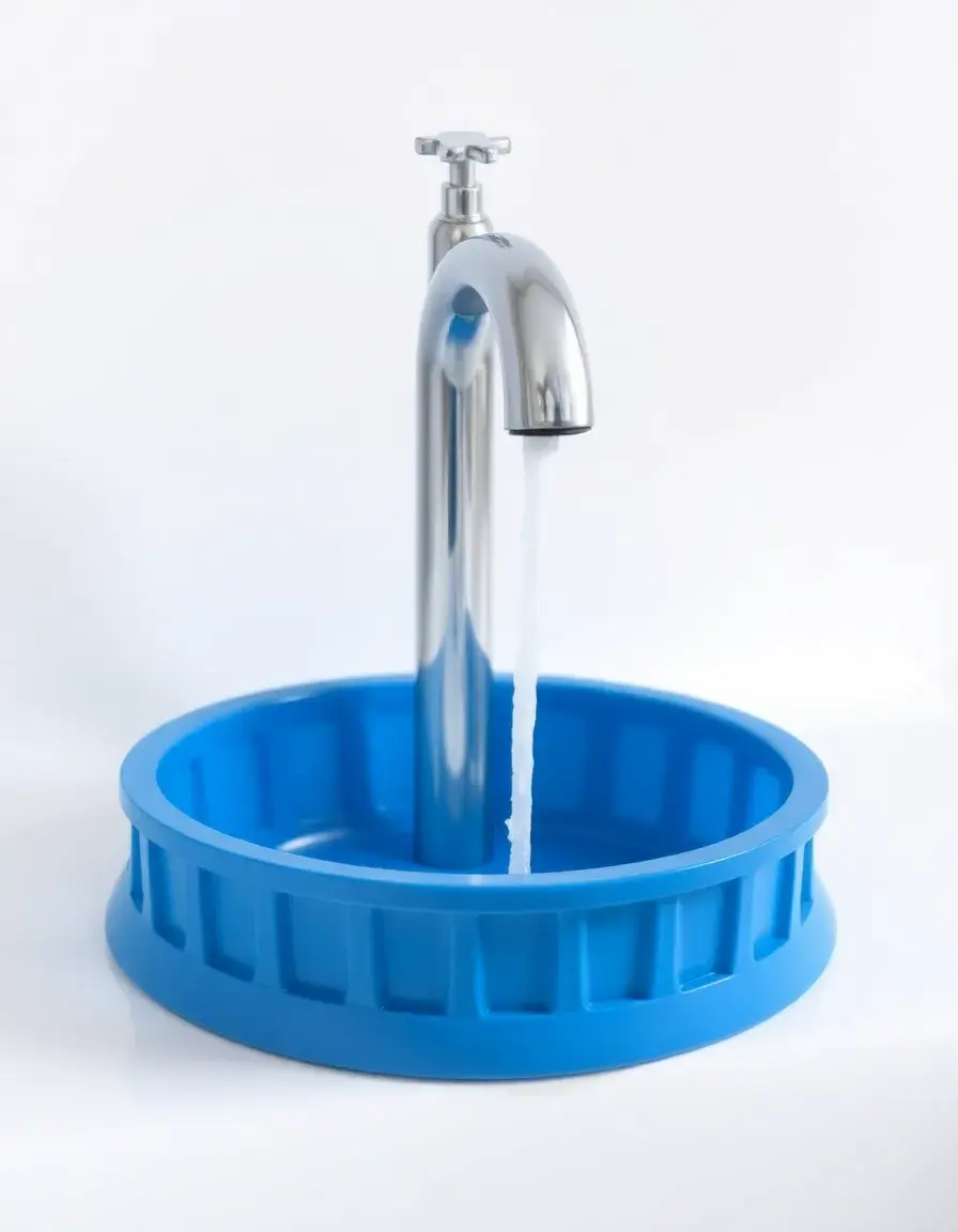Protezione paraspruzzi per rubinetto cucina in silicone blu
