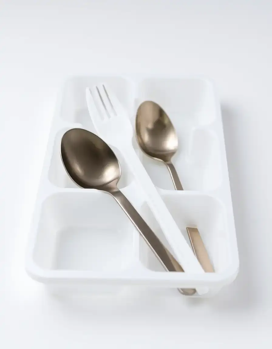 Vassoio portaposate in plastica a scomparti per ordine cucina