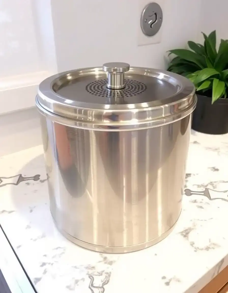 Contenitore per compost da piano in acciaio con filtro anti-odore