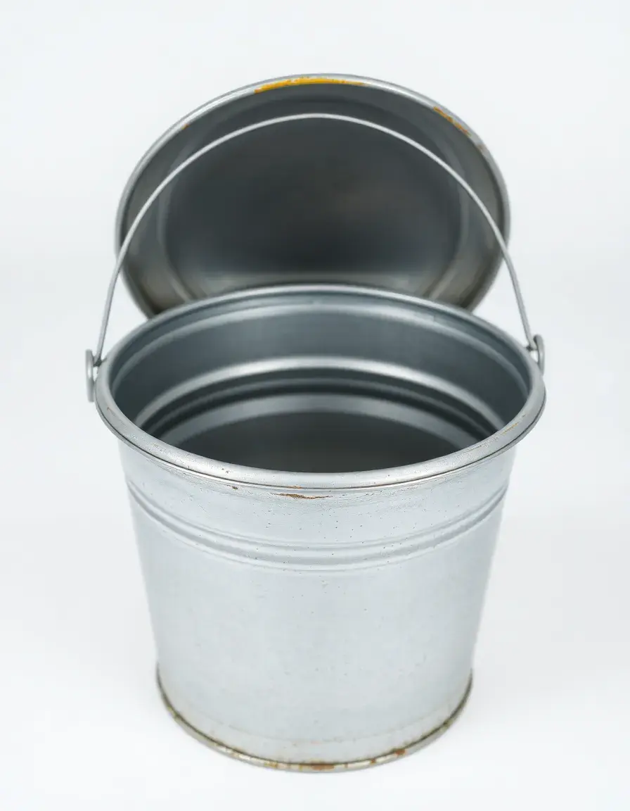 Secchiello per cenere zincato con coperchio