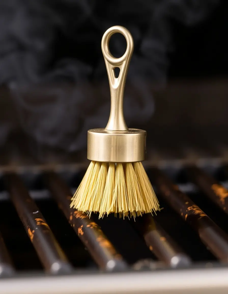Spazzola per griglia a tre lati con setole in ottone