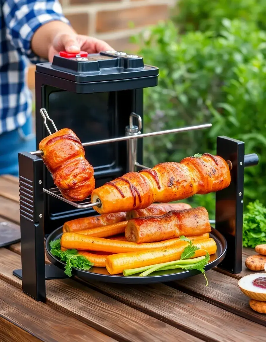 Kit girarrosto universale a batteria per barbecue