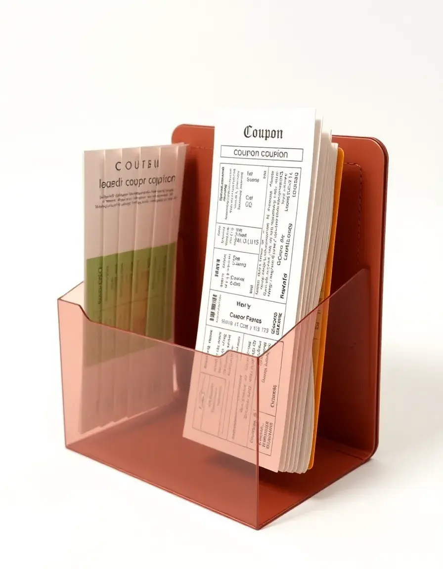 Organizzatore a fisarmonica per coupon e buoni sconto cucina