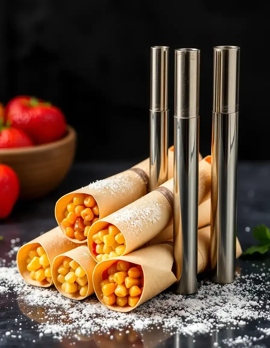 Set di 6 tubi in acciaio per cannoli siciliani