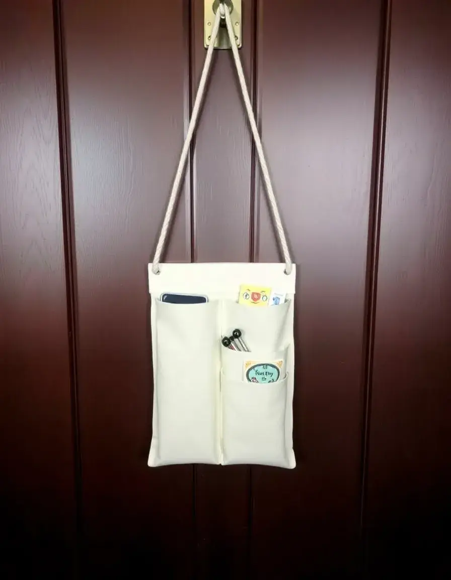 Pouch organizer sospesa in tela per carrello cucina