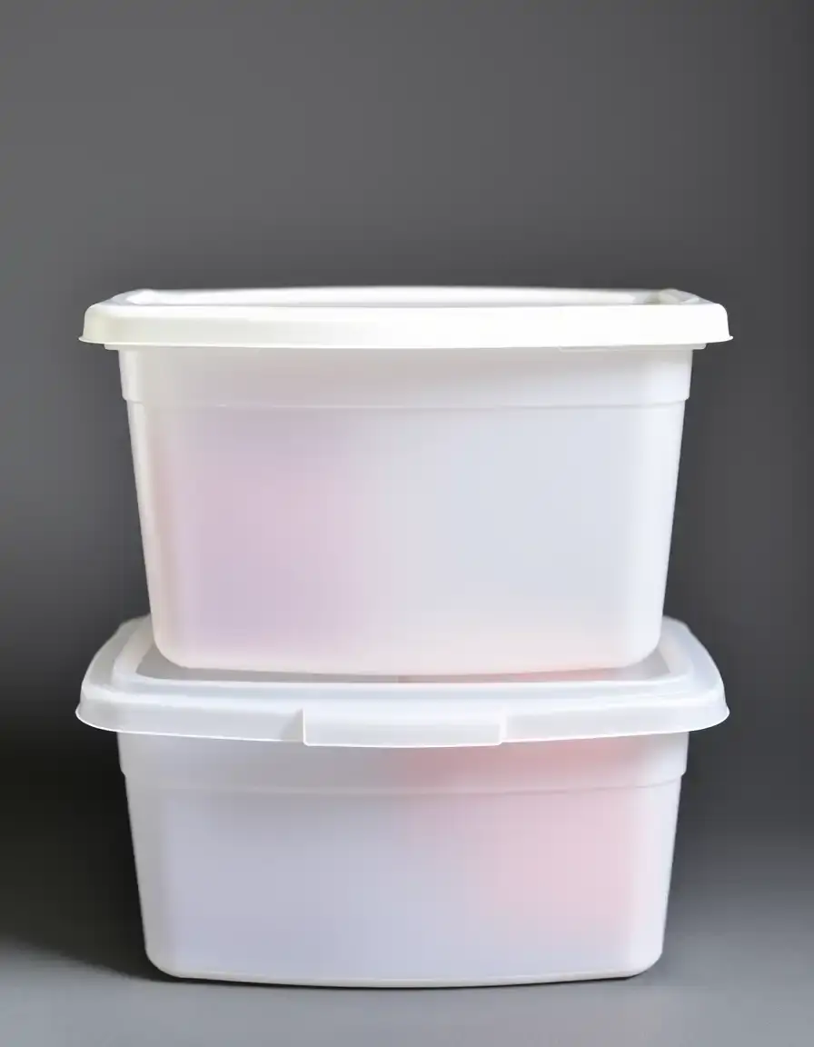 Contenitore in plastica con coperchio per organizzazione dispensa