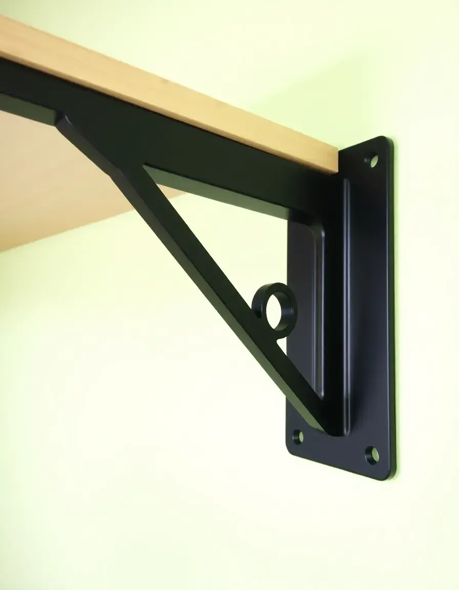 Pensili da cucina: robusto supporto per mensole a parete in metallo nero