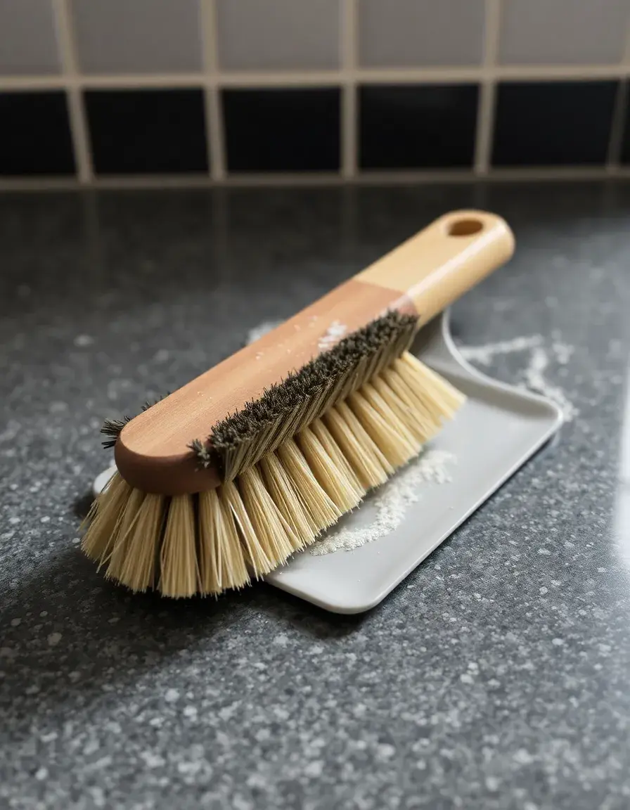 Spazzola morbida con paletta per pulizia piano cucina