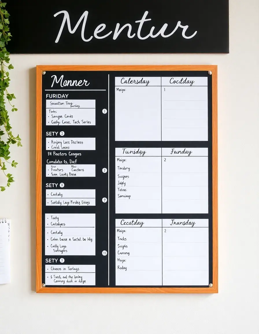 Lavagna magnetica per menu settimanale sul frigorifero