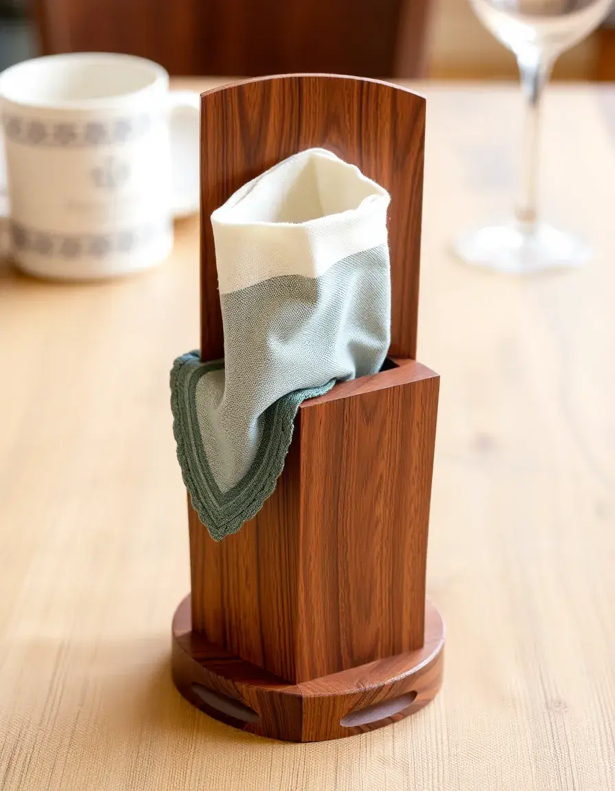 Portatovaglioli in legno per decorazione tavola cucina