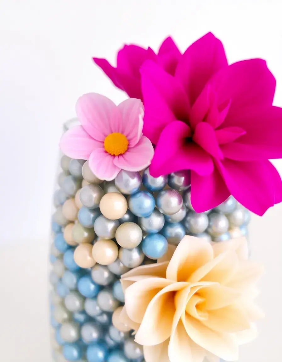 Decorazioni in perle per vasi centro tavola cucina