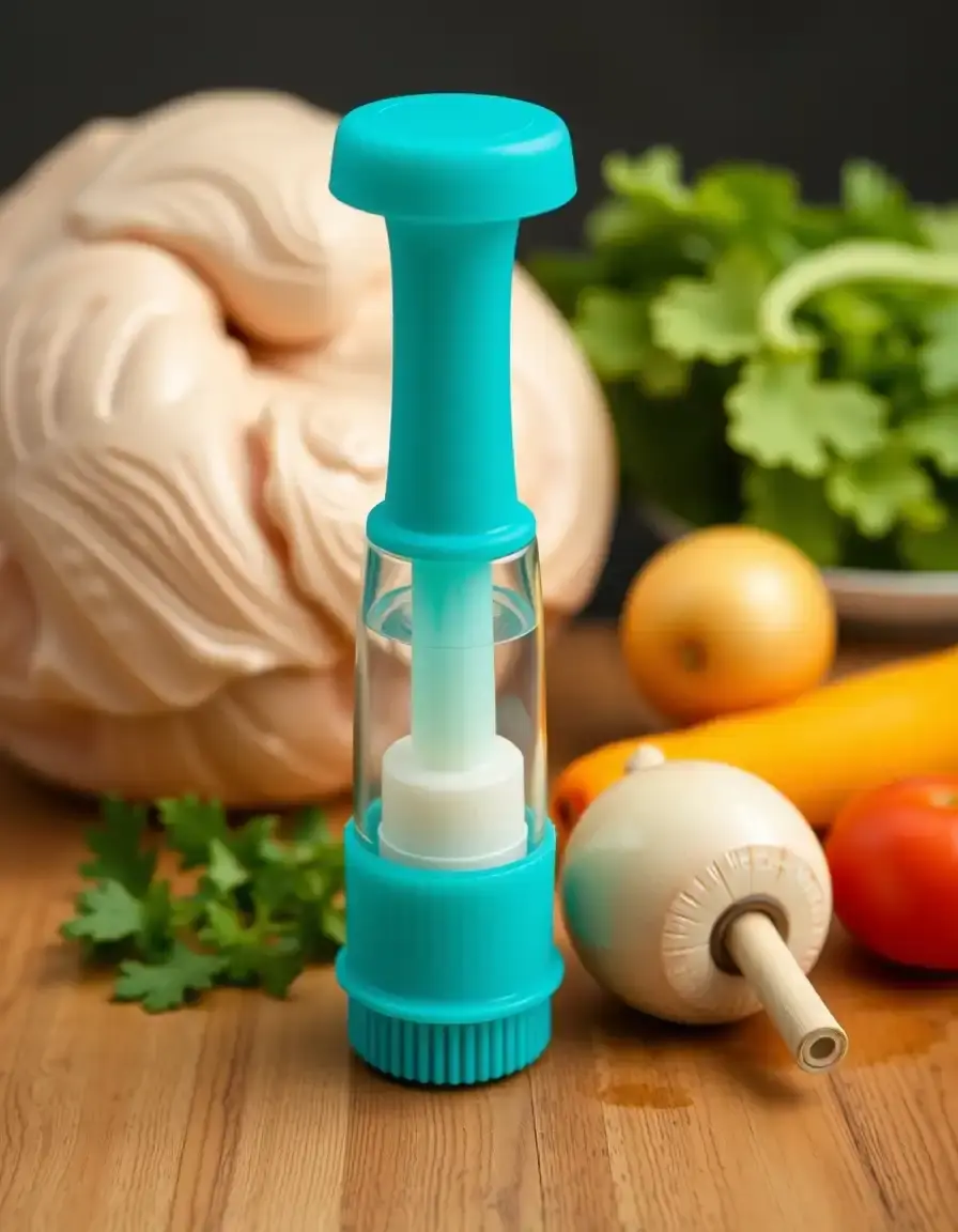 Baster per arrosti in silicone con bulbo nero per bagnare la carne
