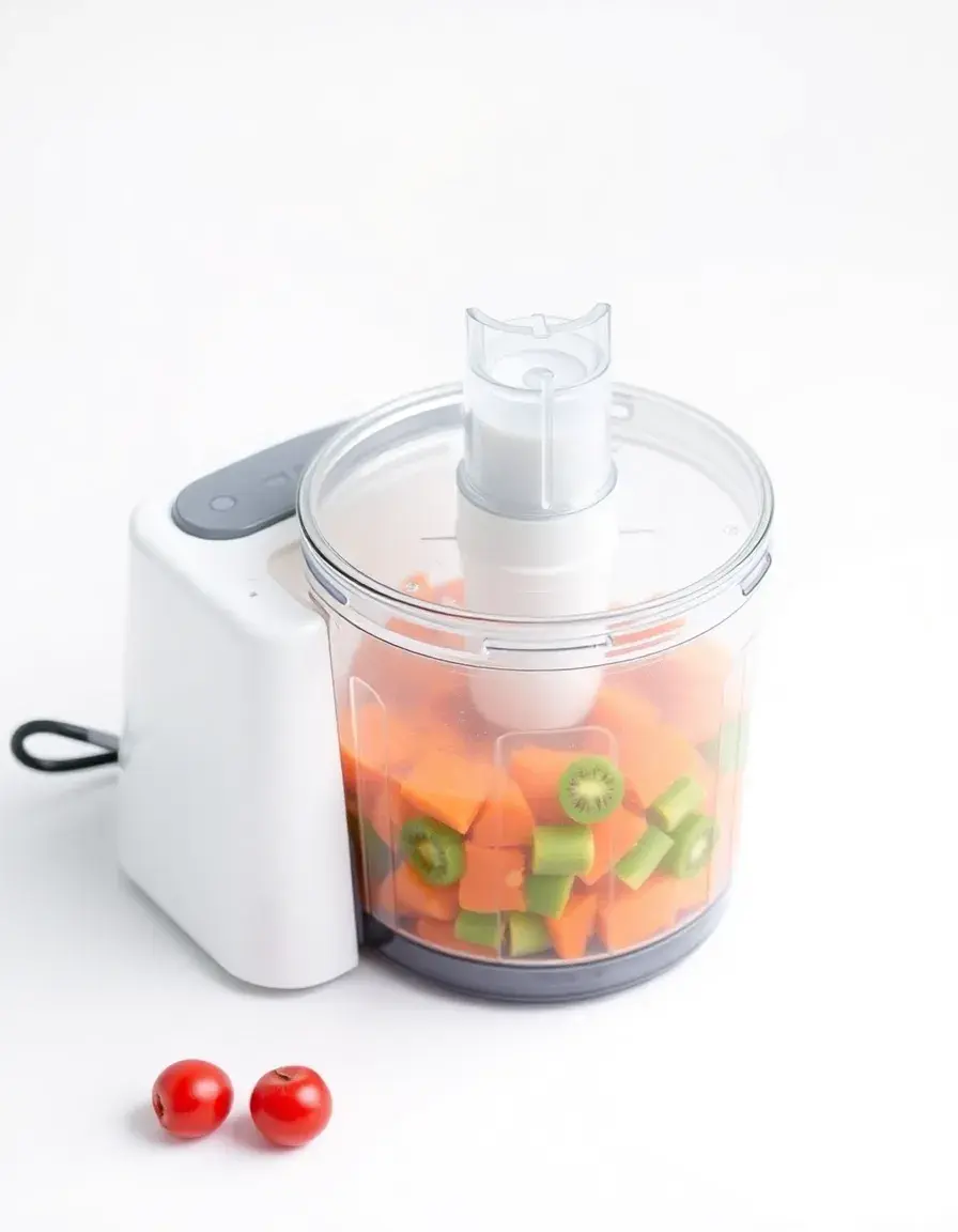 Food Processor elettrico bianco per tritare e sminuzzare ingredienti