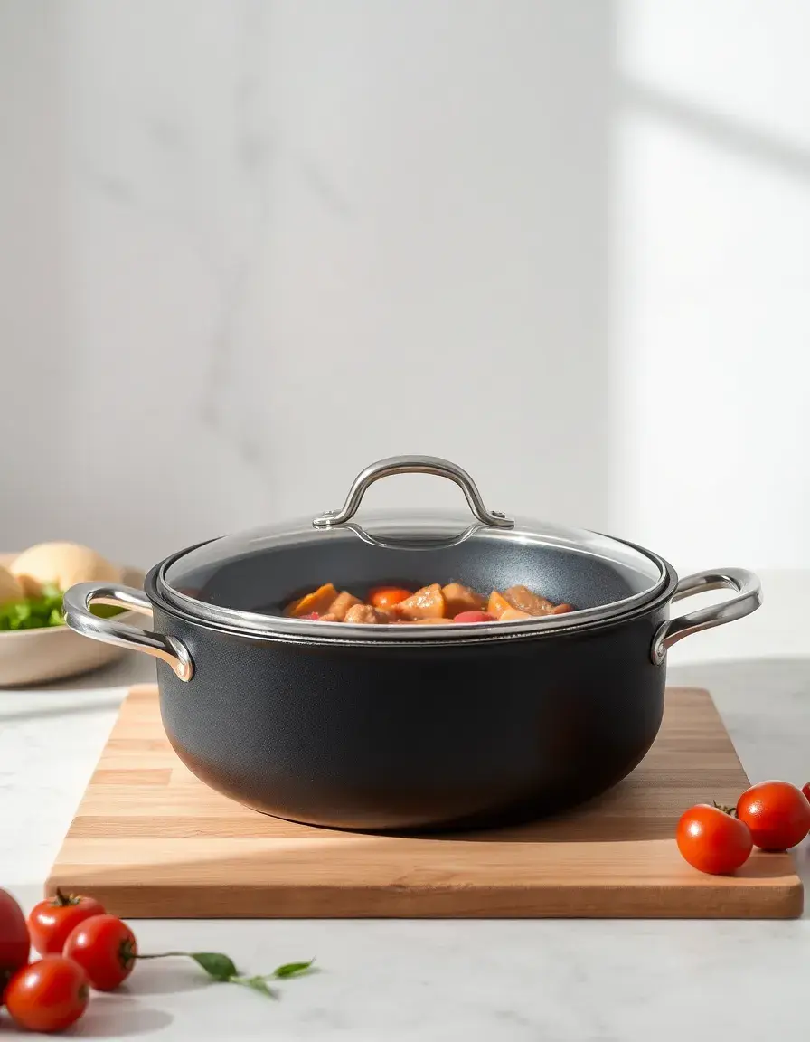 Padella per brasare antiaderente con coperchio