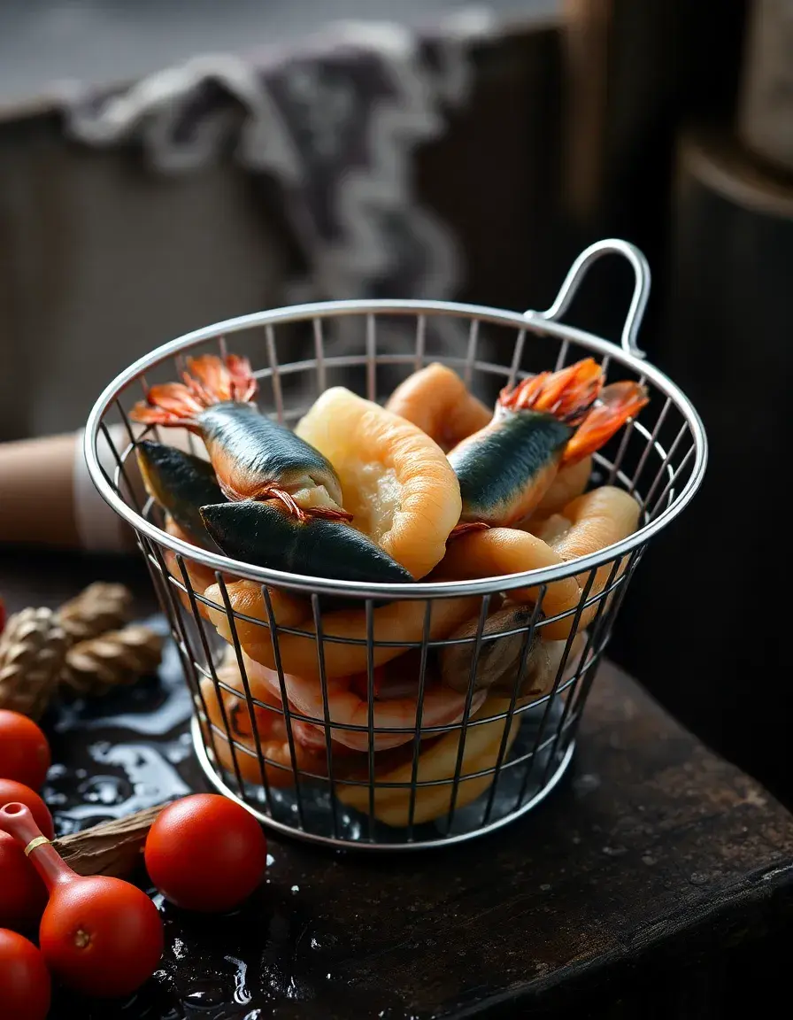 Cestello in rete per bollire frutti di mare