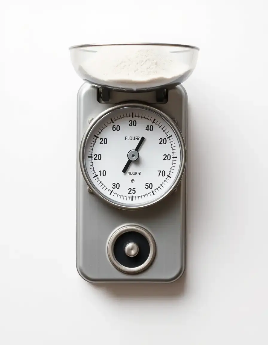 Bilancia meccanica analogica vintage con quadrante bianco