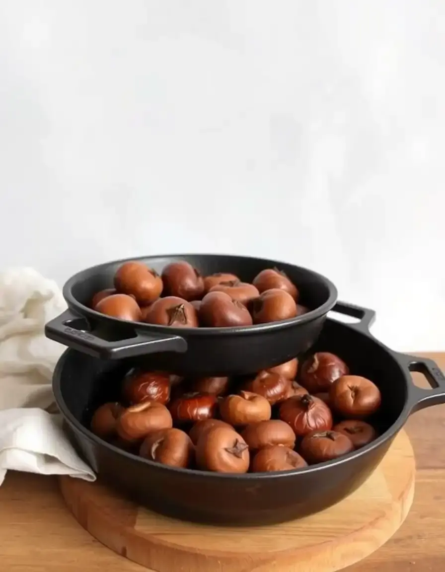 Padella forata in ghisa per castagne