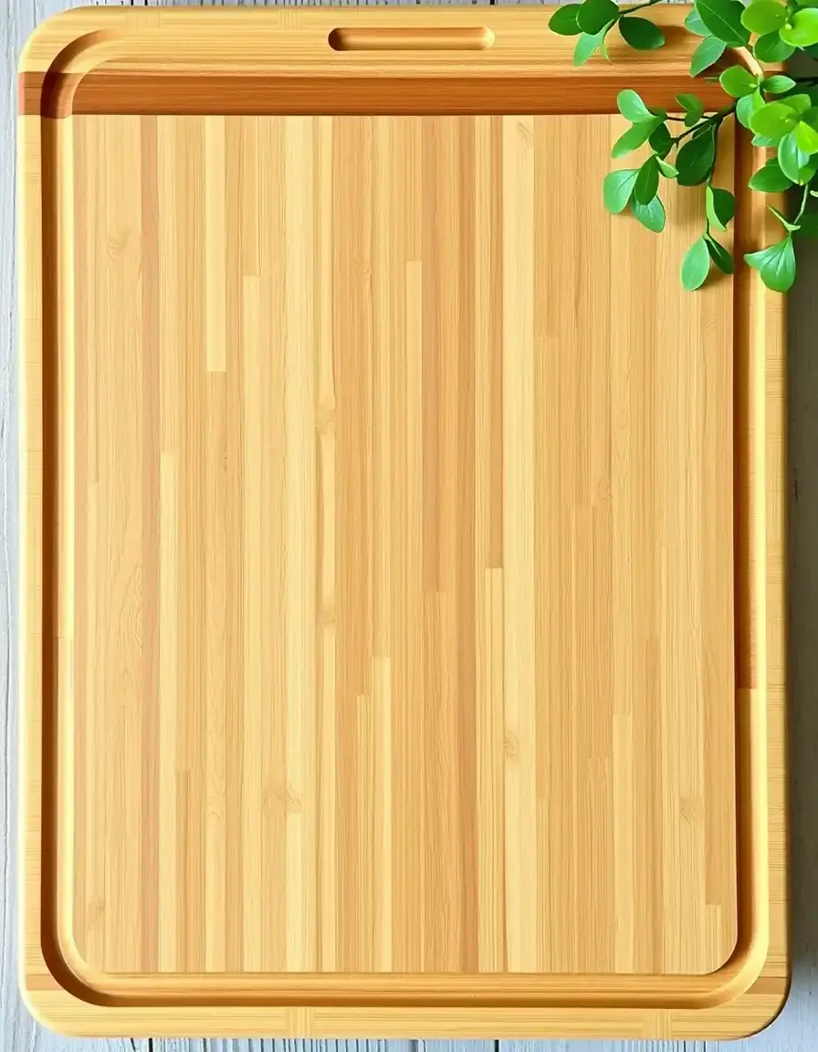 Tagliere in bamboo naturale con scanalatura per i succhi