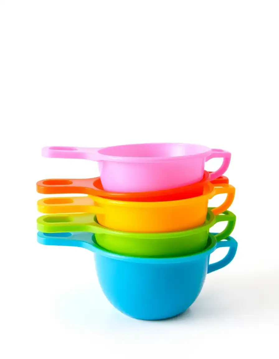 Set di misurini colorati in plastica per ingredienti secchi e liquidi
