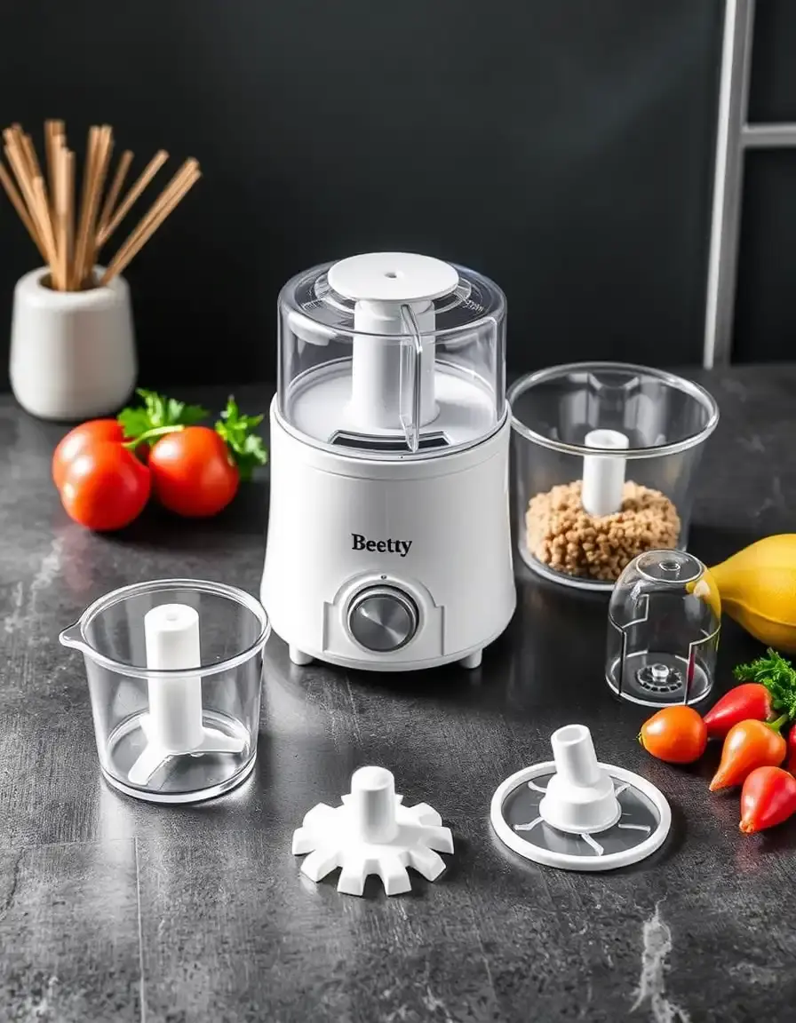 Robot da cucina multifunzione compatto bianco per preparazioni rapide