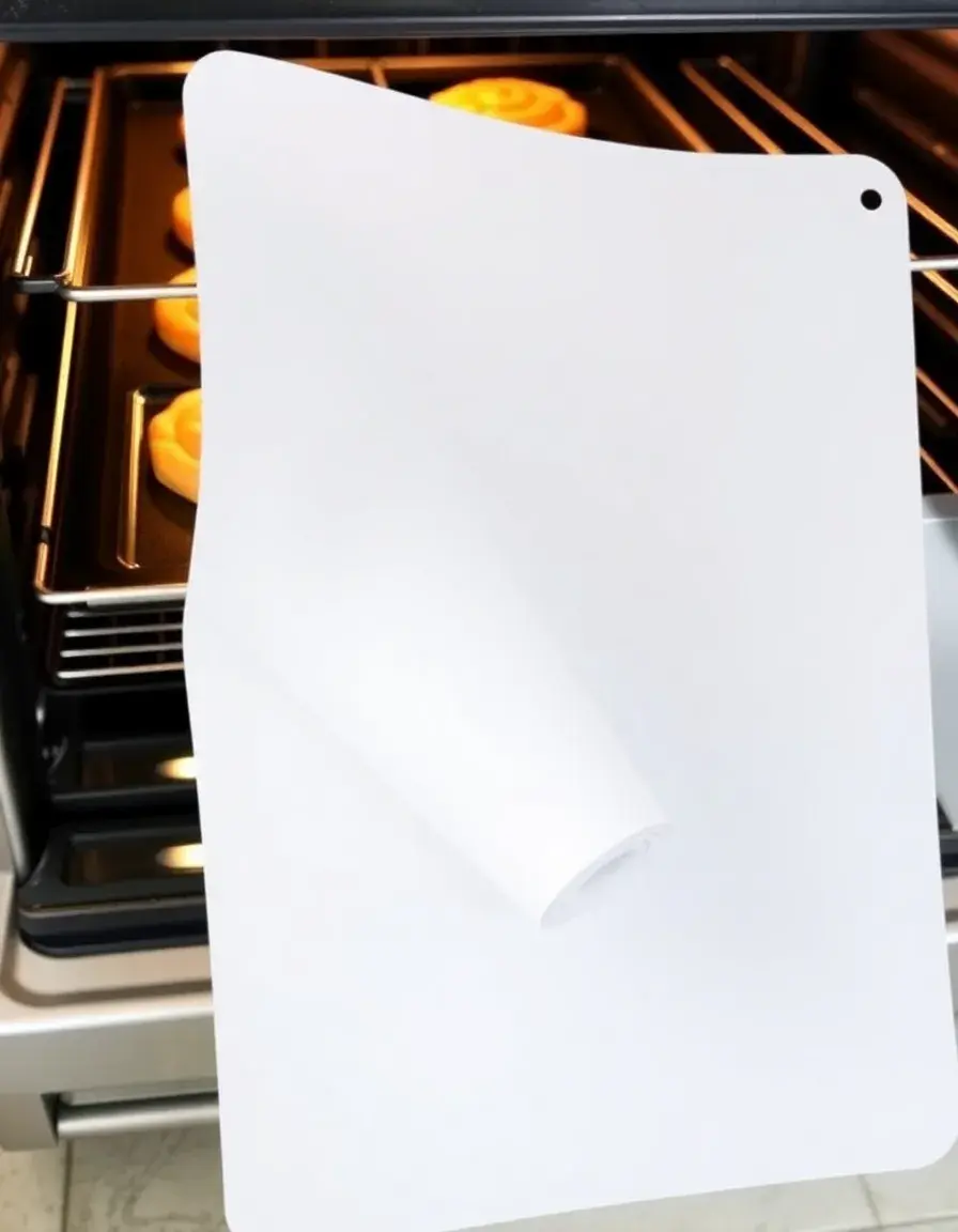 Tappetino da forno in silicone bianco arrotolato