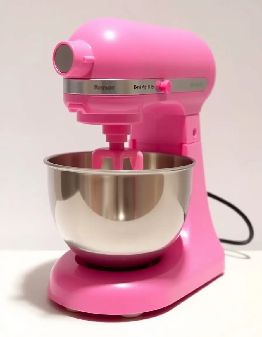 Mixer giocattolo rosa a batteria con ciotola per bambini