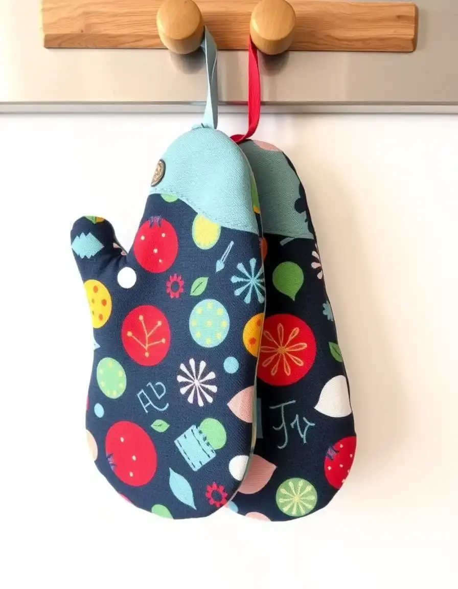 Guanti da forno giocattolo in tessuto per bambini