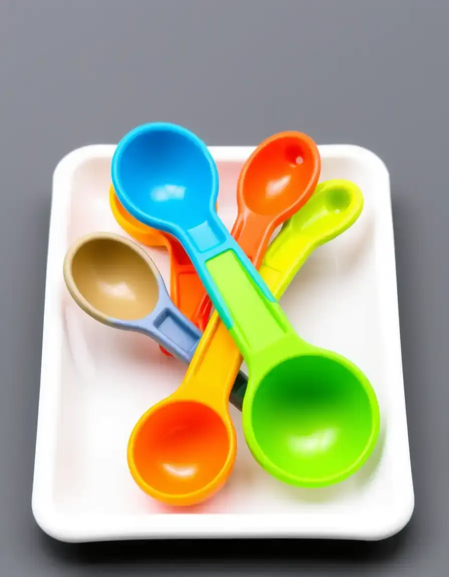 Set di cucchiai misuratori colorati in plastica per bambini