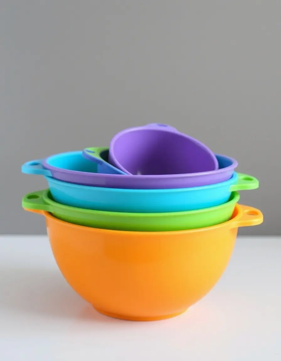 Set di 4 ciotole colorate che si infilano una nell'altra