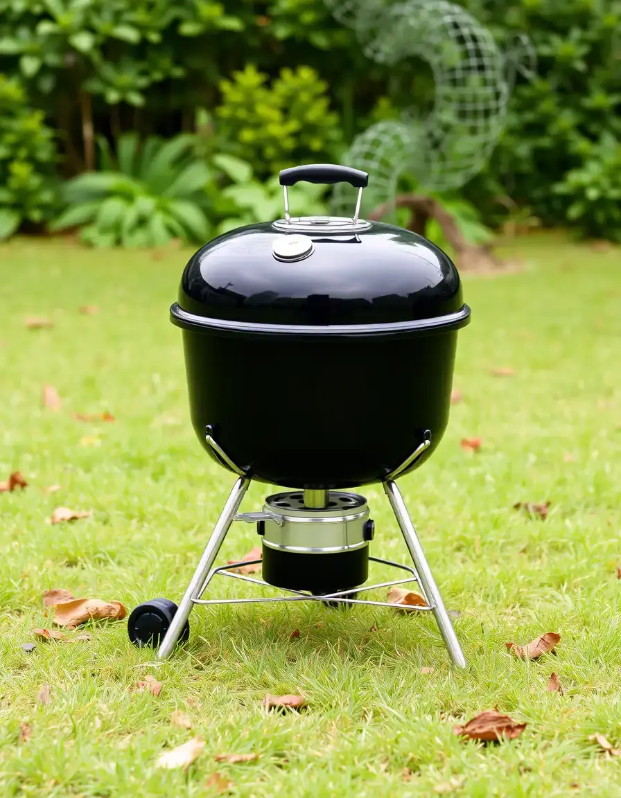 Grill a gas portatile compatto nero per cucine esterne