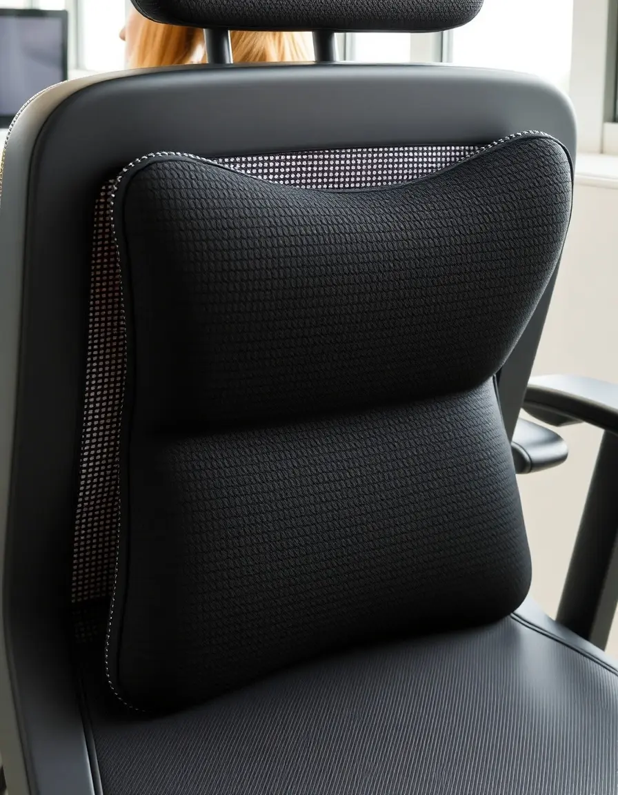 Back Support Pillow: supporto lombare ergonomico in rete nera per sedia cucina