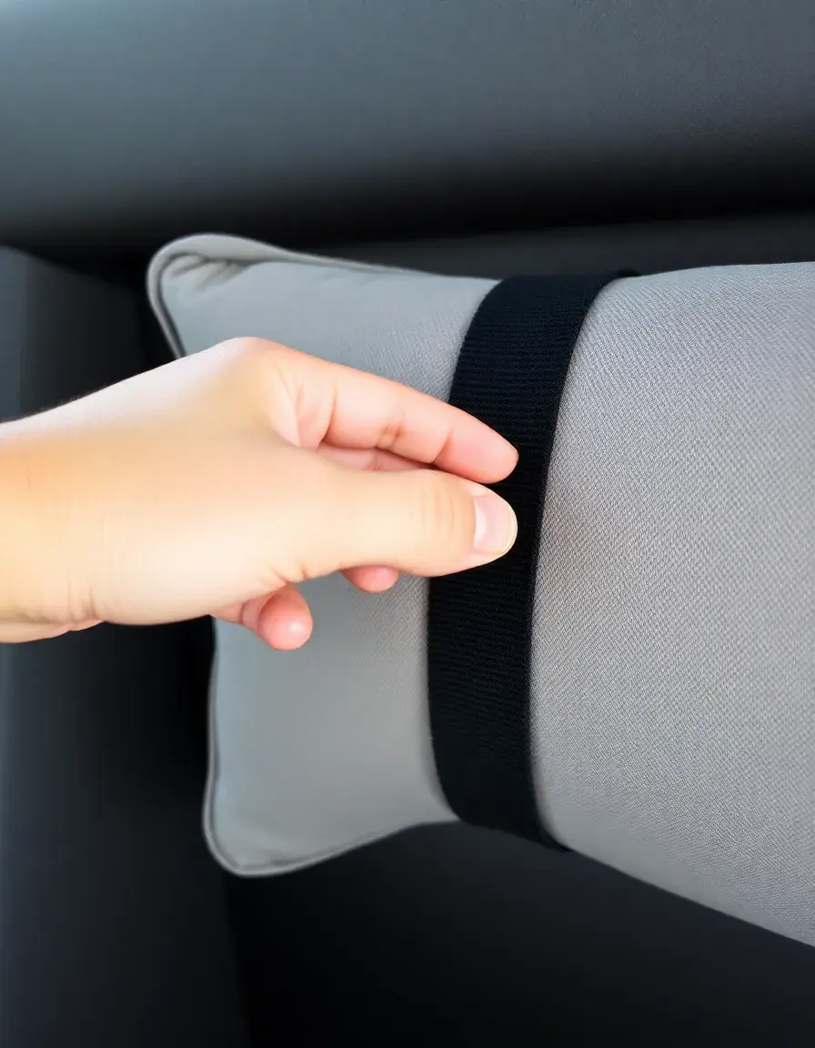 Velcro Strips: strisce adesive in velcro nero per fissaggio cuscini