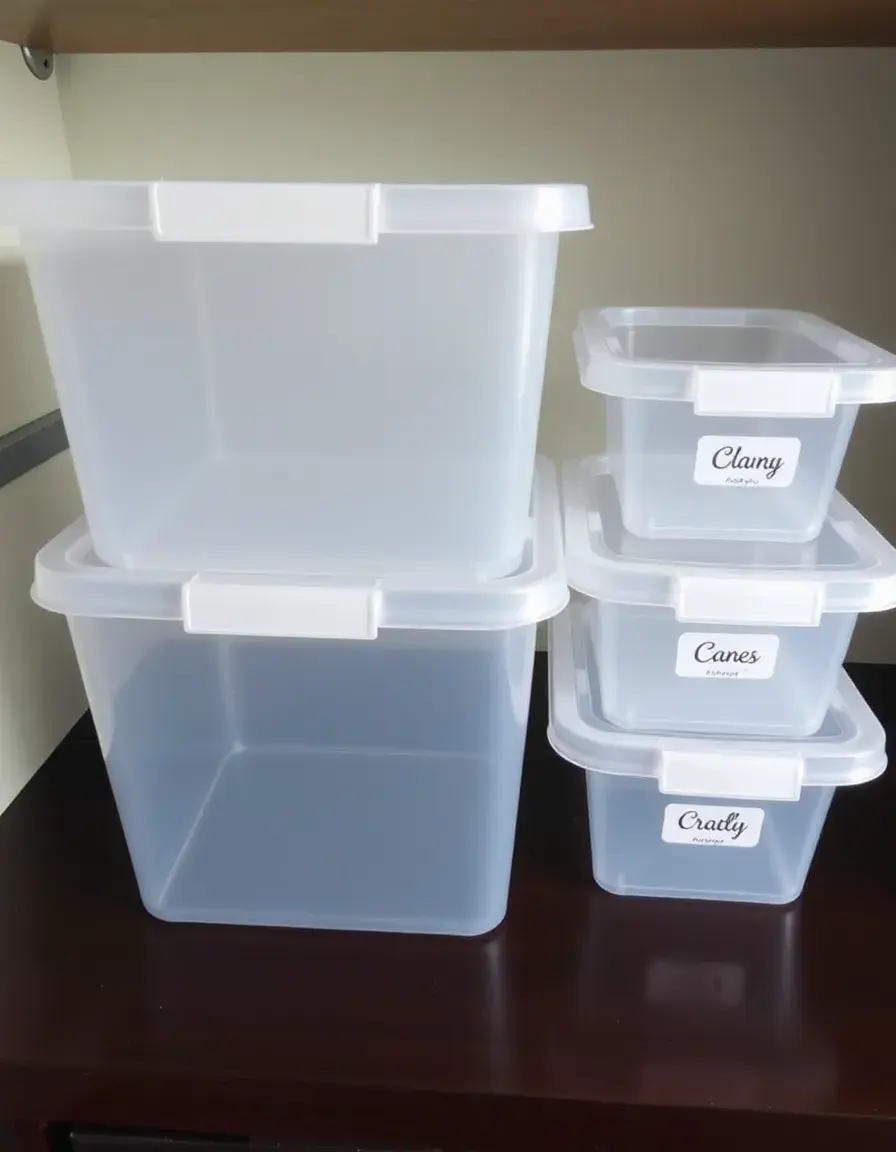 Set di contenitori trasparenti impilabili per dispensa cucina
