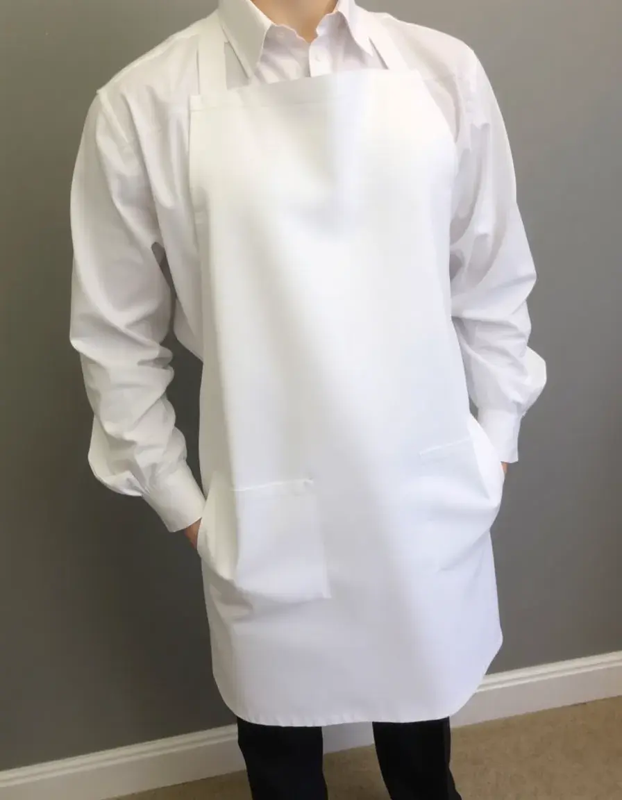 Grembiule cucina classico bianco in cotone stile ristorante