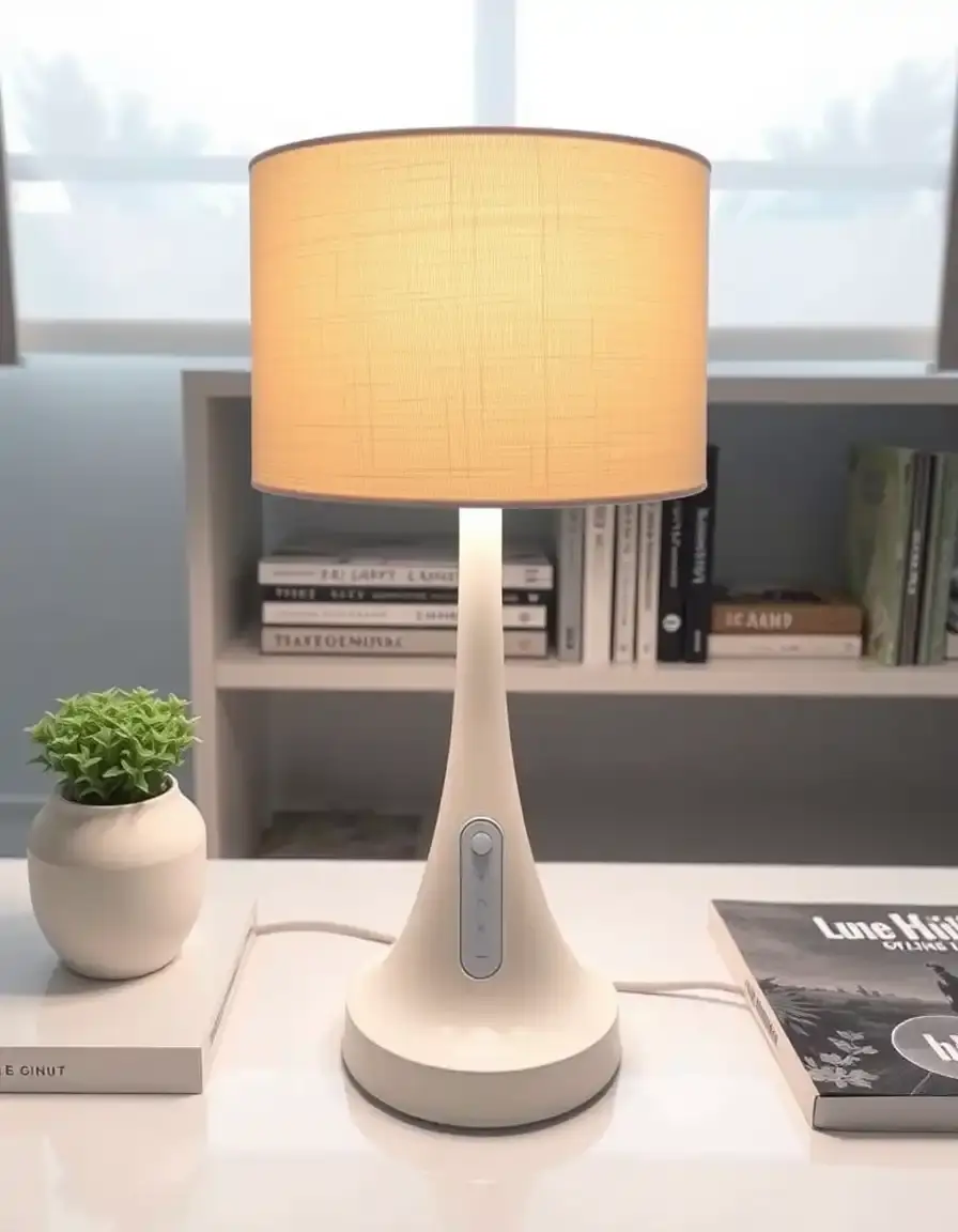 Touch Lamp moderna con paralume in tessuto