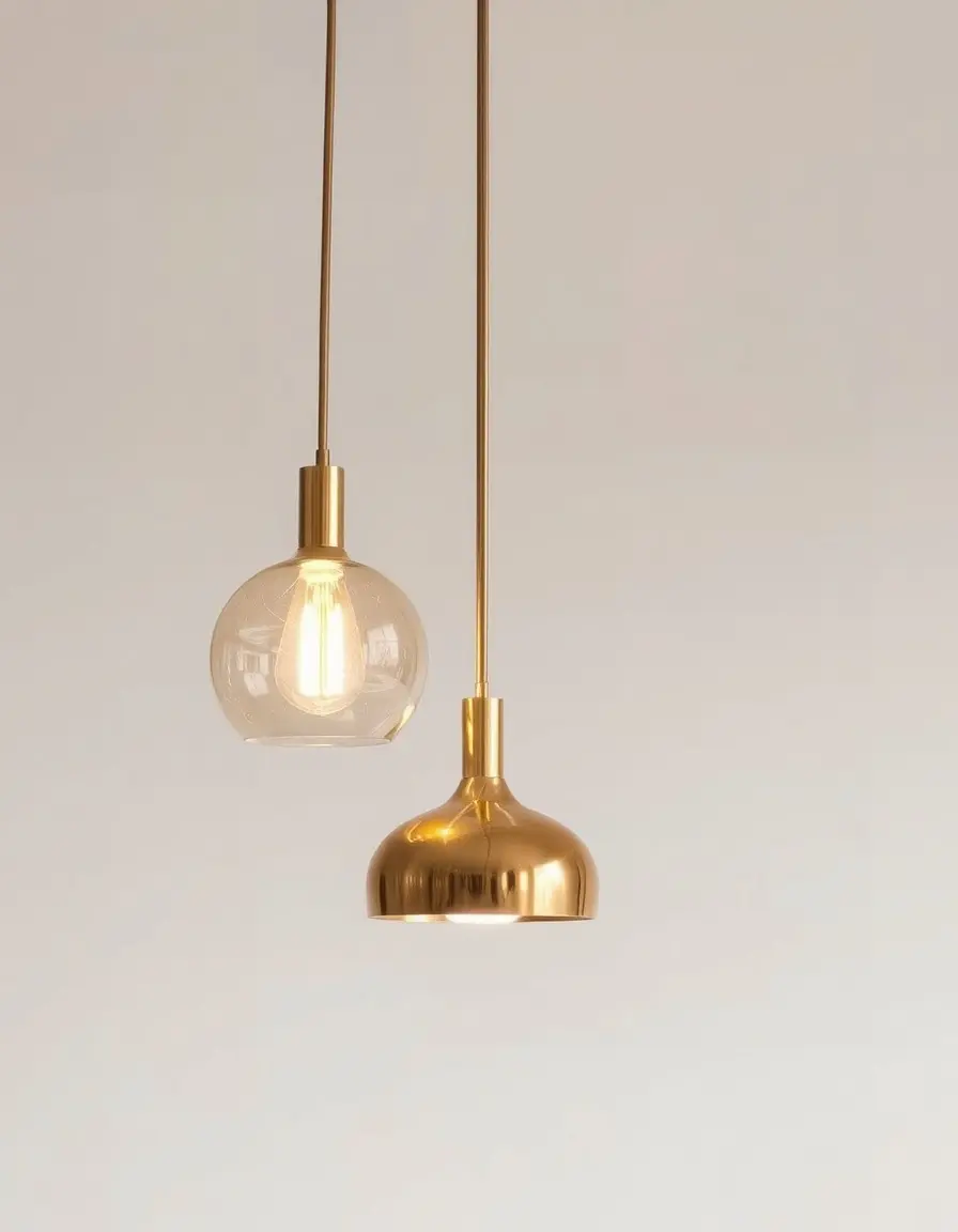 Cluster di 3 lampade a sospensione oro per cucina