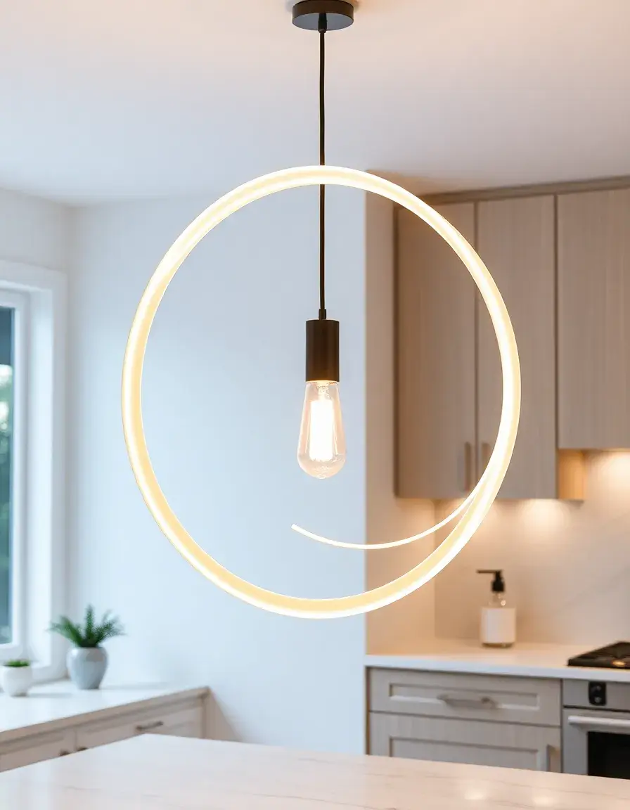 Lampada scultorea astratta bianca per cucina moderna