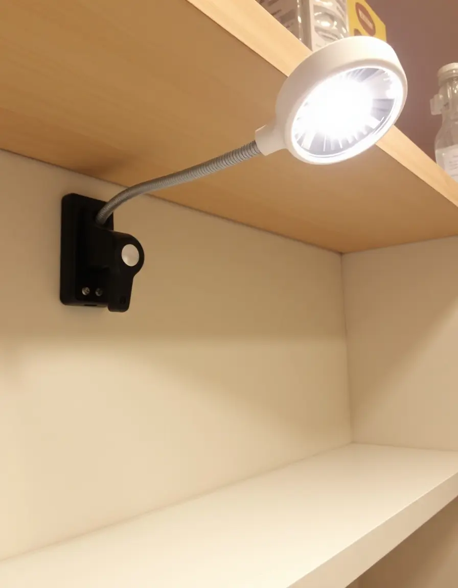 Lampada a morsetto flessibile per mensole cucina
