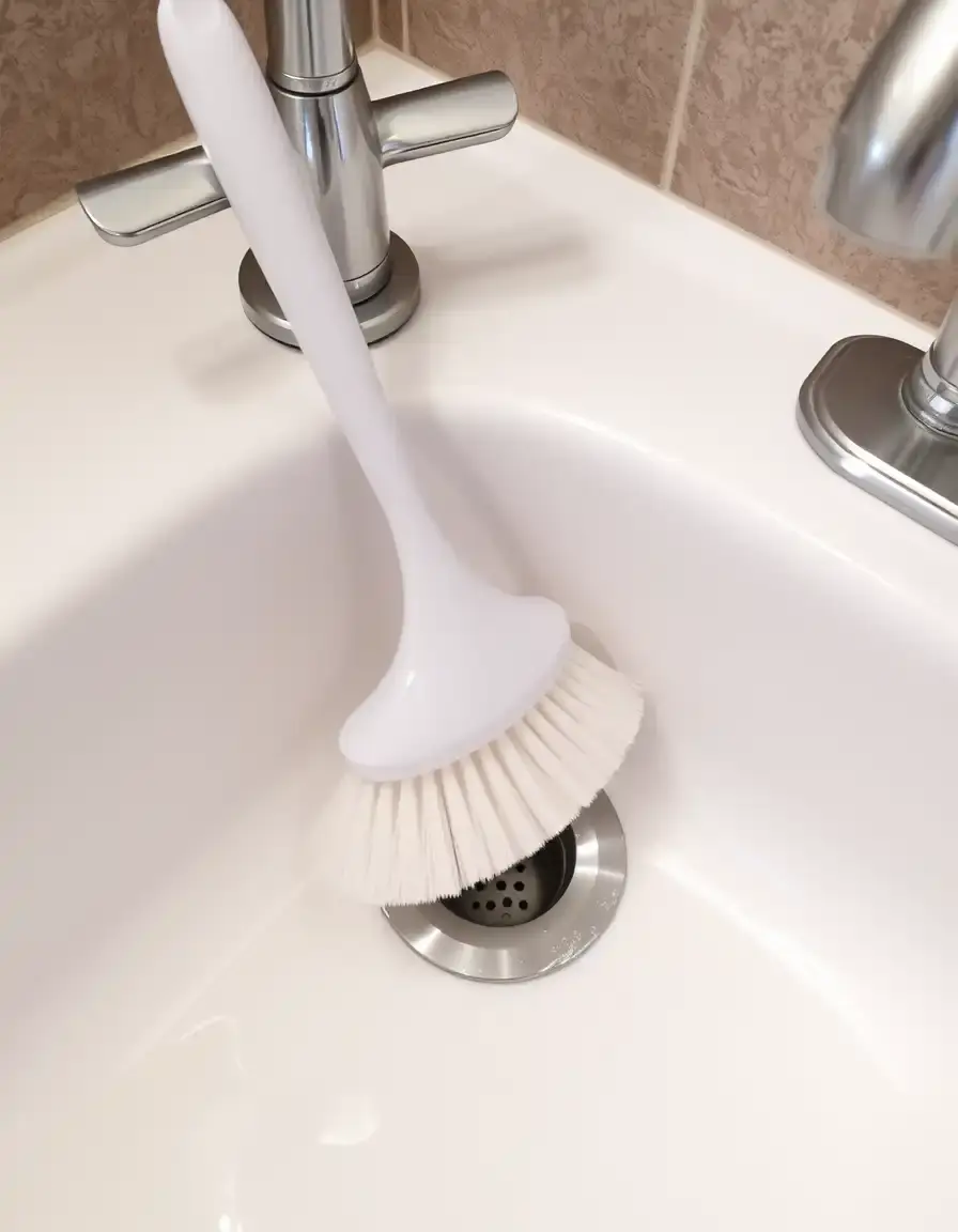 Spazzola angolata con setole in nylon per angoli lavello
