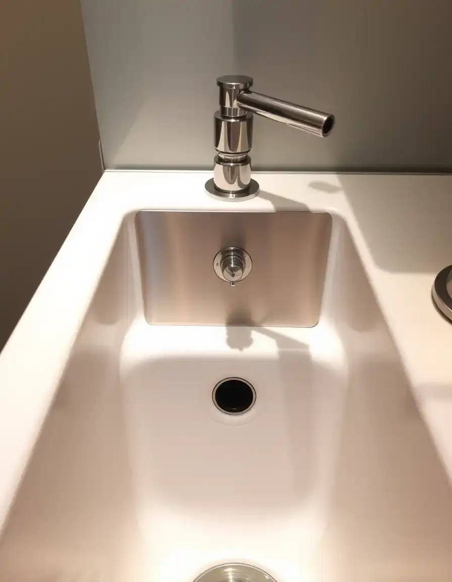 Dispenser sapone integrato in acciaio inossidabile per lavello