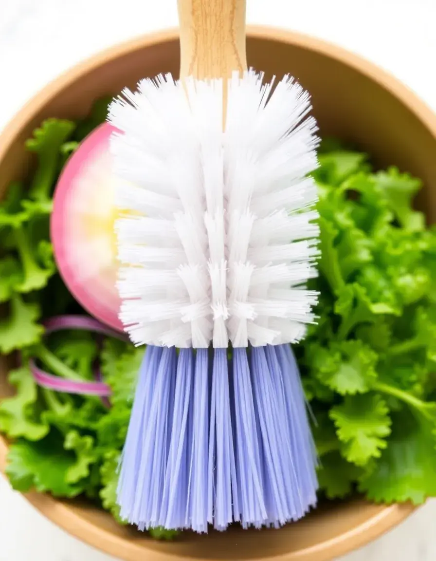 Vegetable Brush con setole in nylon e manico in legno