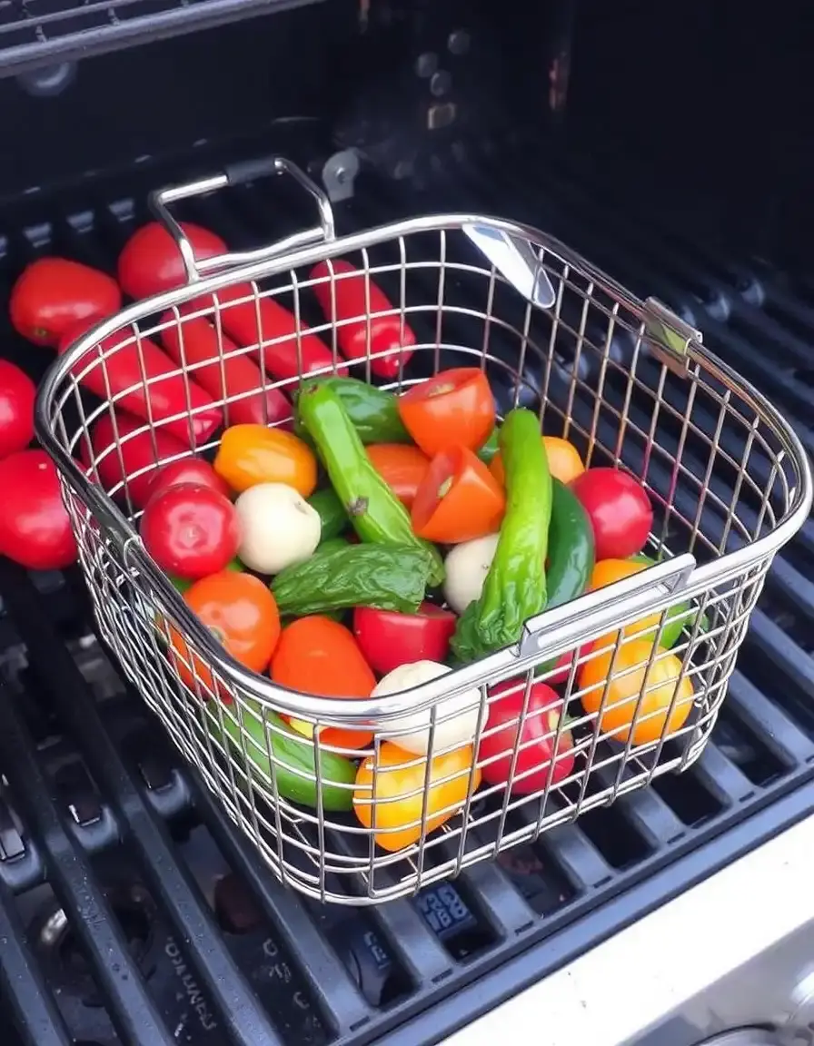 Grill Basket in acciaio inox per verdure grigliate