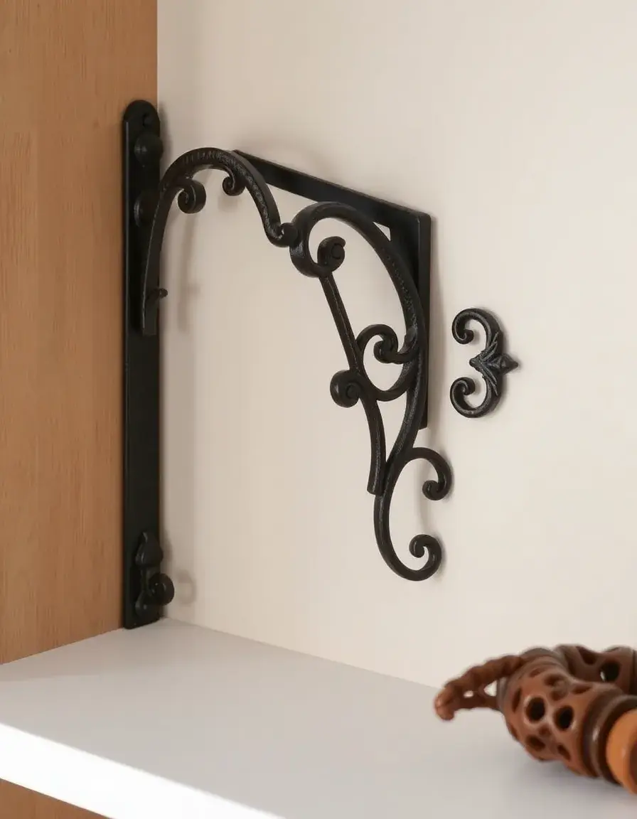 Supporto decorativo in ghisa per mensole per cucina stile antico