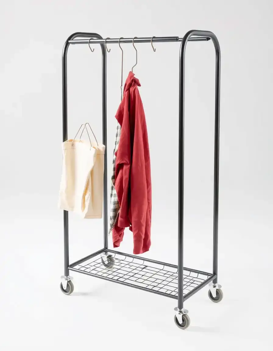 Carrello utility nero con ganci mobile dispensa per cucina