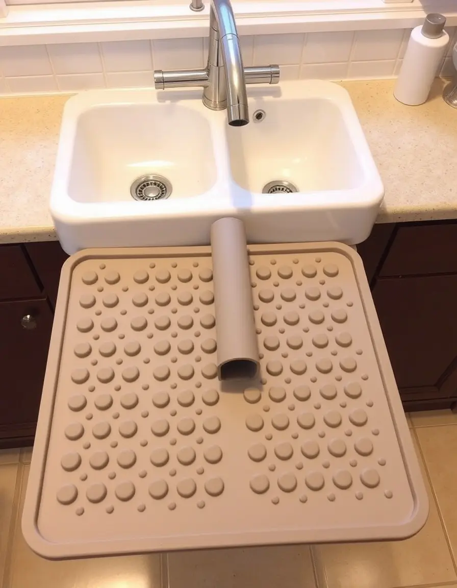 Sink Saddle mat in silicone per lavello doppio