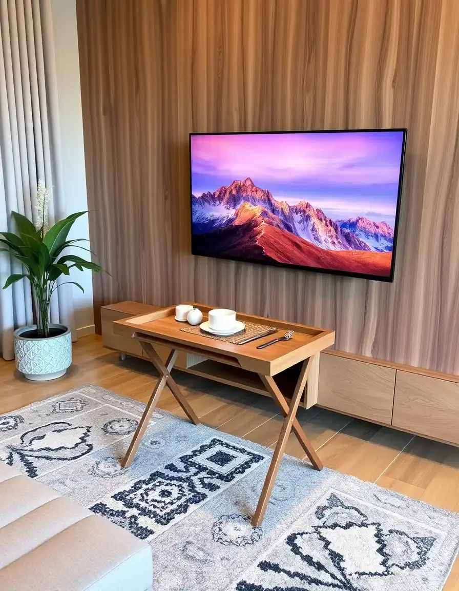 TV Tray pieghevole in legno per mangiare sul divano