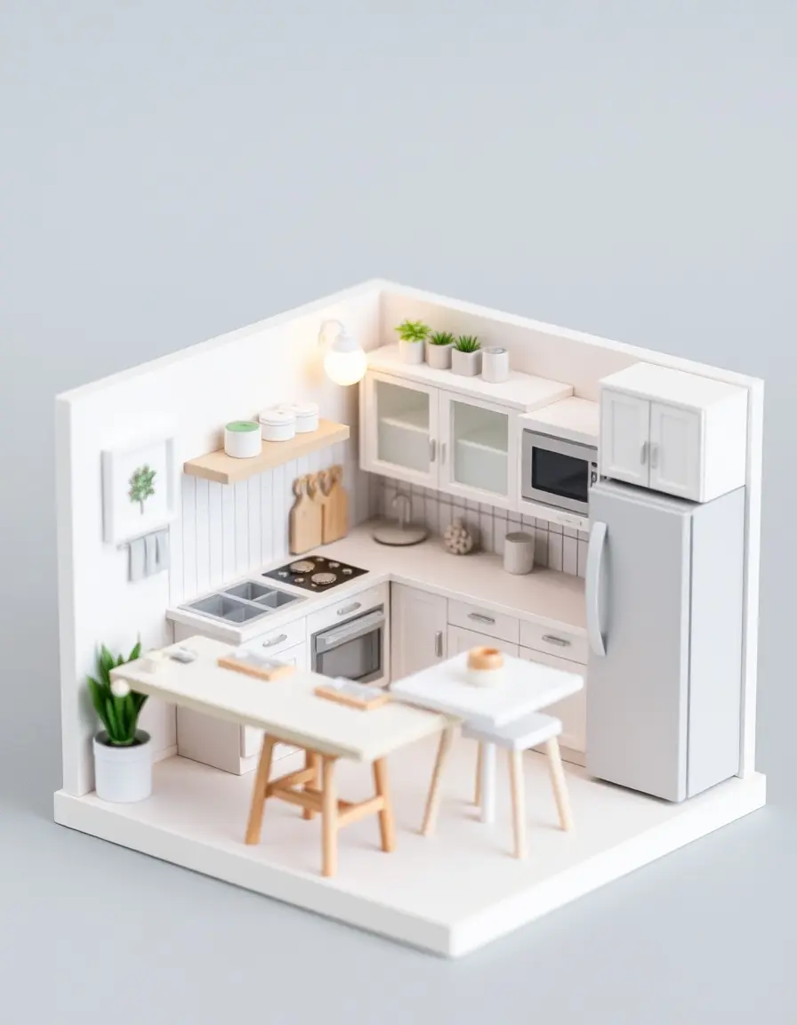 Kit modello 3D cucina per visualizzazione