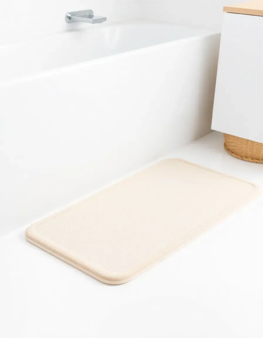 Tappeto in memory foam morbido beige
