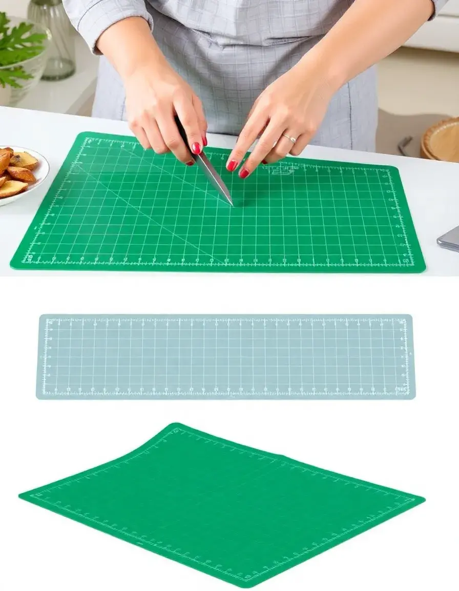 Tagliere flessibile in plastica verde per piano di lavoro cucina